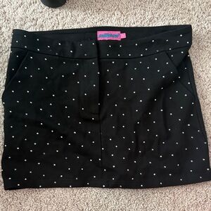 Edikted Black Mini Skirt with White Dots